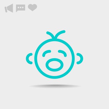 Siluet Basit çizgiler içinde Ağlayan bebek