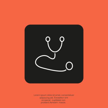Stetoskop basit web simgesi 