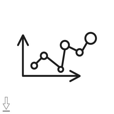 Grafik simgesi üzerinde Eğri ok
