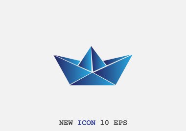 Kağıt gemi basit web simgesi