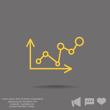 Grafik simgesi üzerinde Eğri ok