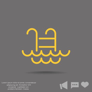 Dalgalar simgesi ile havuzu merdiveni