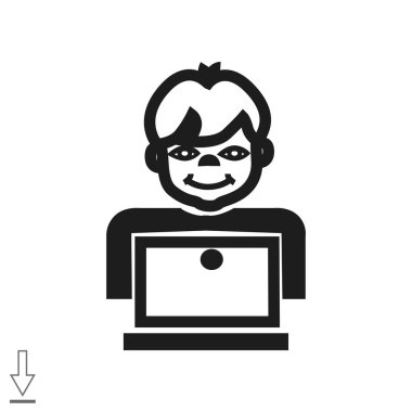 Öğrenci dizüstü bilgisayar simgesi 