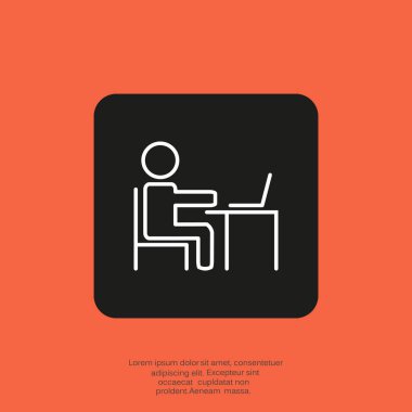 dizüstü web simgesi kullanan adam.