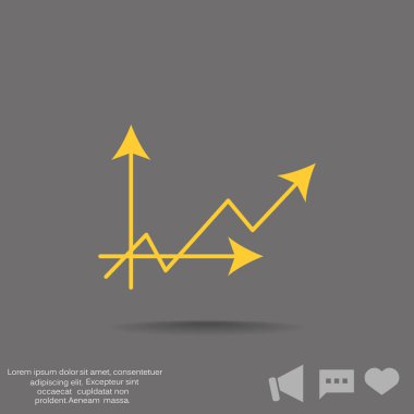 Grafik simgesi üzerinde Eğri ok