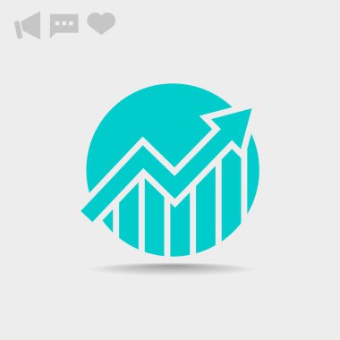 Grafik simgesi üzerinde Eğri ok