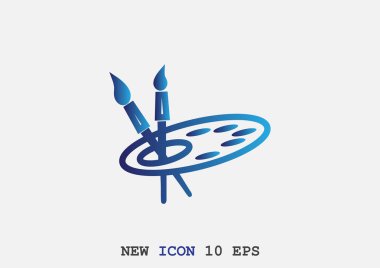 Boya fırçaları paletle sanat