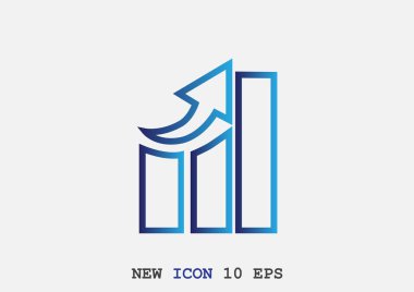 Grafik simgesi üzerinde Eğri ok