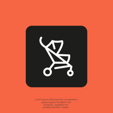 Basit bebek arabası anahat web simgesi