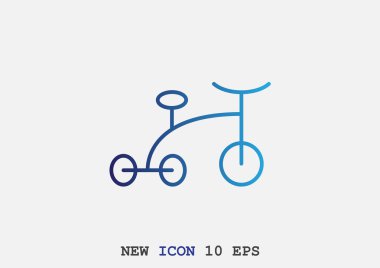 Bebek üç tekerlekli bisiklet basit simgesi