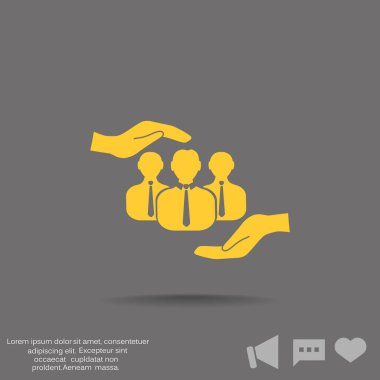 insanlar ve eller web simgesi grubudur. Vektör tasarımı