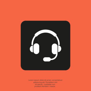 Kulaklýklý mikrofon seti web simgesi