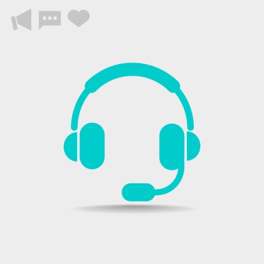 Kulaklýklý mikrofon seti web simgesi