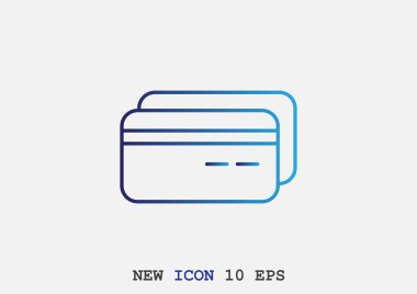 Plastik kart basit web simgesi