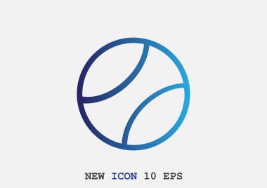 Tenis topu ince çizgi simgesi