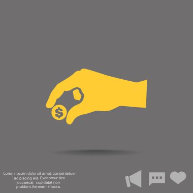 Elinde para web simgesi.