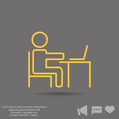 dizüstü web simgesi kullanan adam.