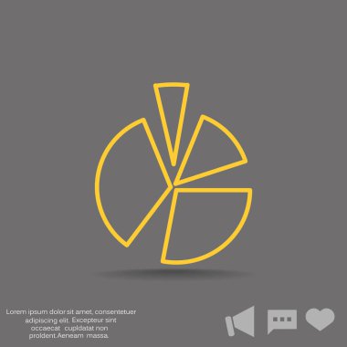 Yüzde kavramı yuvarlak web simgesi