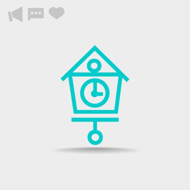 Saat düz simgesi, vektör illüstrasyonu 