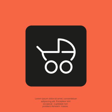 Basit bebek arabası anahat web simgesi