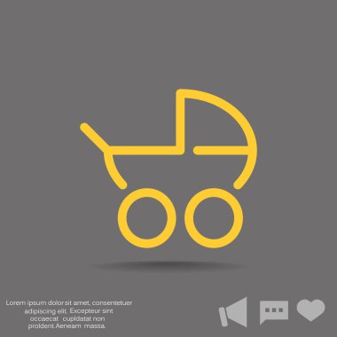 Basit bebek arabası anahat web simgesi