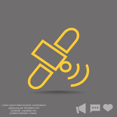 Uzay İstasyonu ince çizgi simgesi