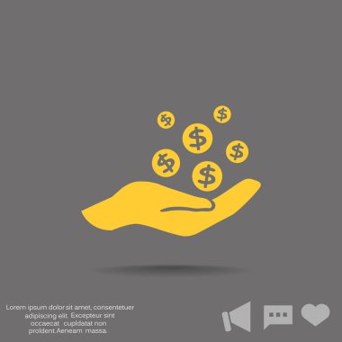 elinde, web simgesi paralar