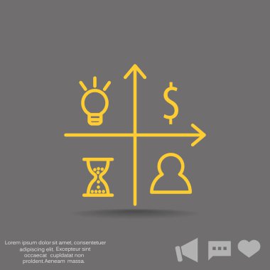 Grafik simgesi üzerinde Eğri ok