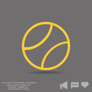 Tenis topu ince çizgi simgesi