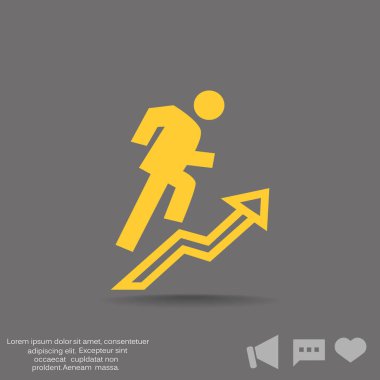  Web simgesi tırmanma işadamı.