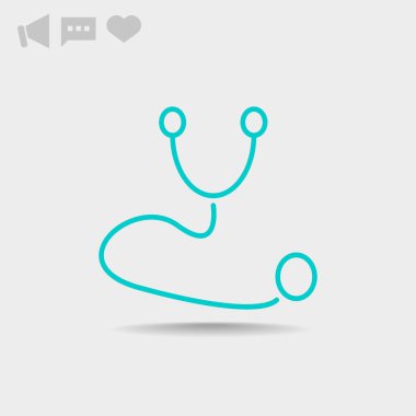 Stetoskop basit web simgesi 