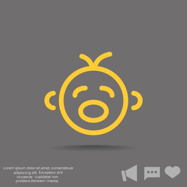 Siluet Basit çizgiler içinde Ağlayan bebek