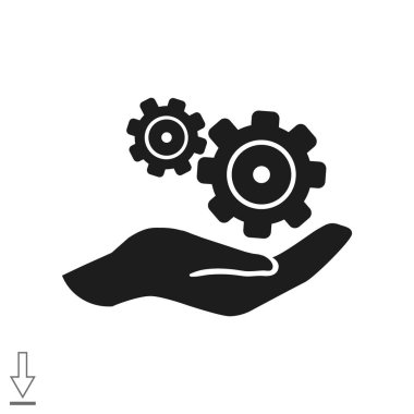 Yuvarlak vites basit simgesi 