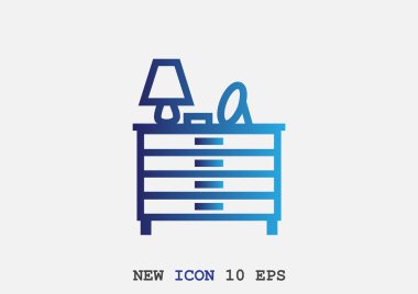 Çekmeceli lamba ve bir ayna ile