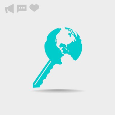 Earth simgesini, vektör tasarımı ile anahtar