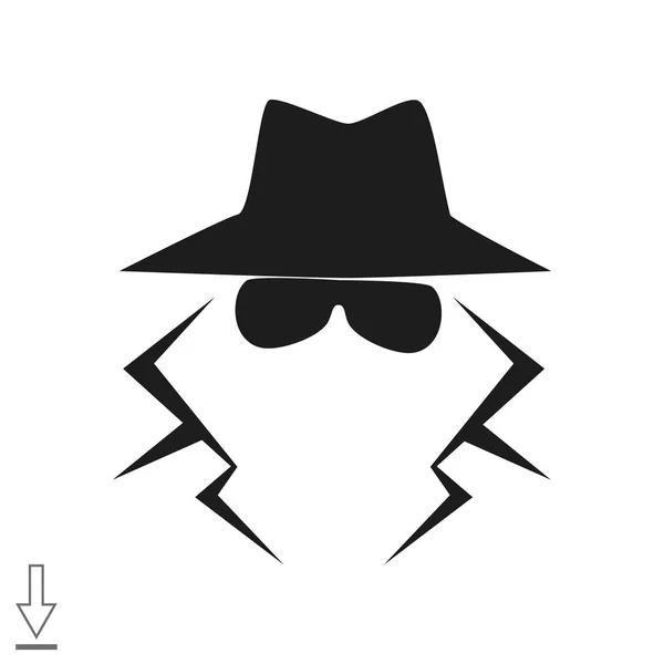 Silhouette anonyme d'agent espion — Image vectorielle
