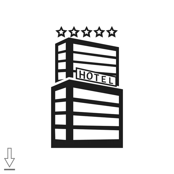 Hotel épület pókháló ikon — Stock Vector