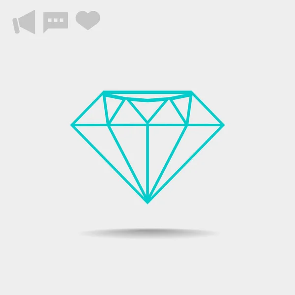 Icono web de diamante — Vector de stock