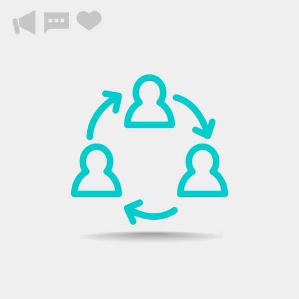 Grupo Personas Icono Web Diseño Vectorial — Vector de stock