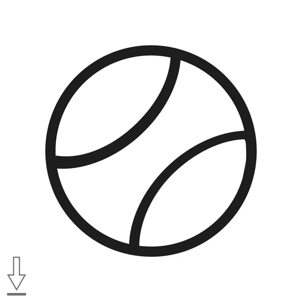 Palla da tennis icona linea sottile — Vettoriale Stock