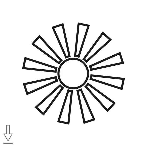 Ícone da web sol . — Vetor de Stock