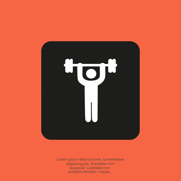 Silhouette of weightlifter icon — Stock Vector