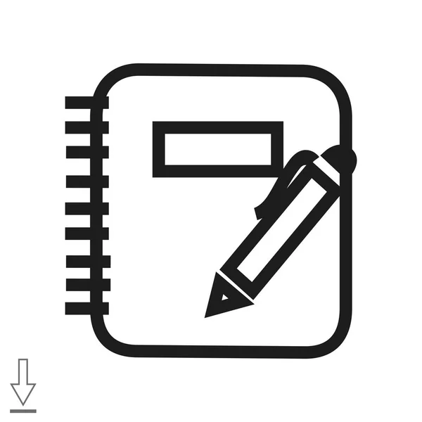 Stift über Notizblock — Stockvektor