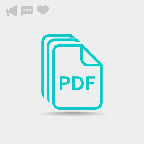 Platte PDF-bestandspictogram — Stockvector
