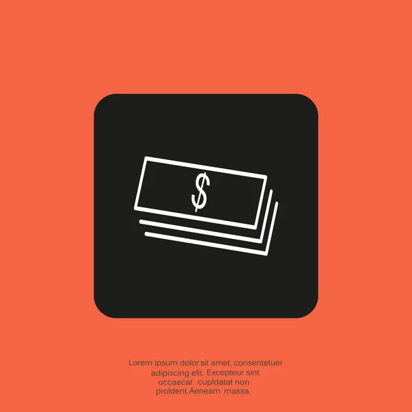 Dinero icono simple — Vector de stock