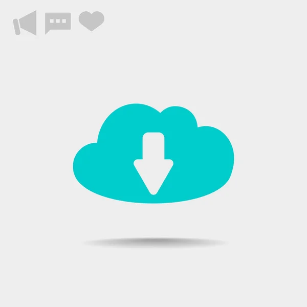 Simbol unduh berkas awan - Stok Vektor