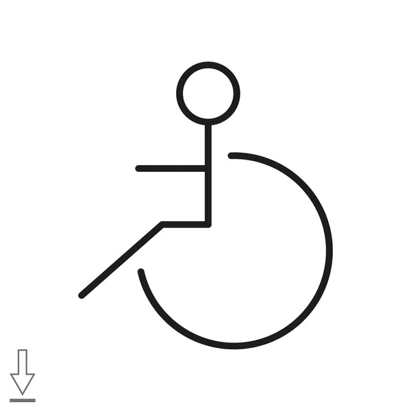 Disabled on wheelchair simple icon — Stock Vector