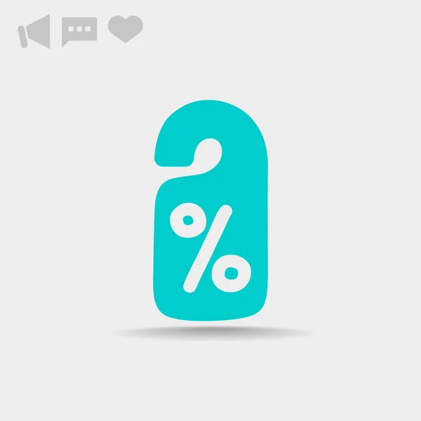 Label met percent teken pictogram — Stockvector