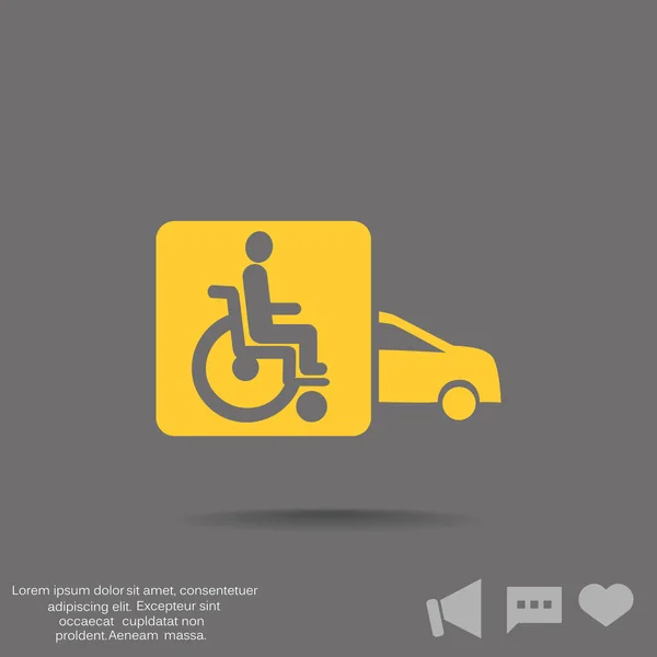 Handicap in auto-pictogram — Stockvector