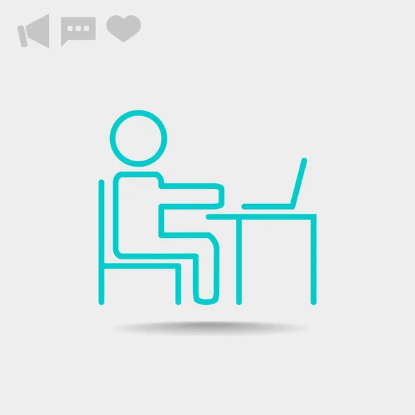 Hombre usando el icono web portátil . — Vector de stock